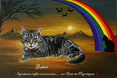 Gemälde Regenbogen Katze 