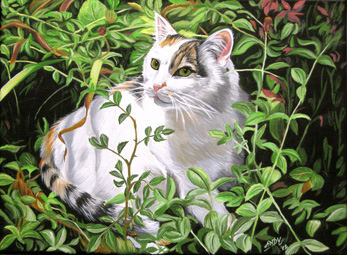 Katzengemälde in Acryl gemalt