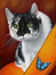 Katzenportrait in Acryl gemalt
