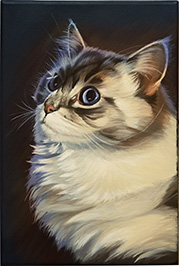 Katzenportrait als Gemälde in Acryl auf Leinwand